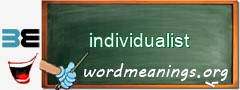 WordMeaning blackboard for individualist